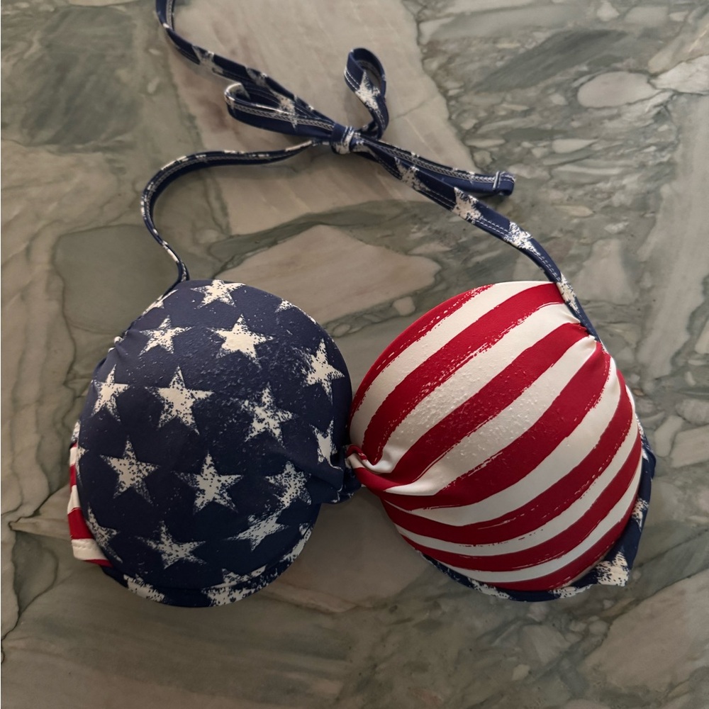 Patriotic Stars and Stripes Bikini Top